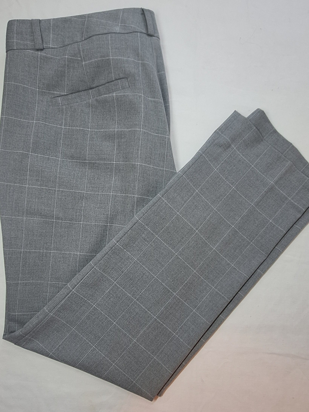 Banana Republic Grey Windowpane Plaid Reegan Dress Pants Trousers - Size 8